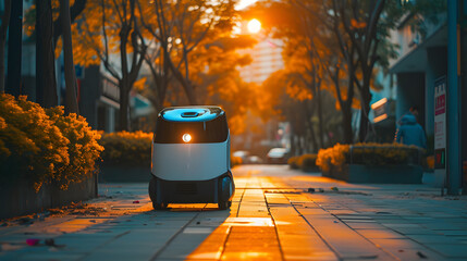A robotic janitor cleaning and maintaining public spaces in an eco-friendly manner.