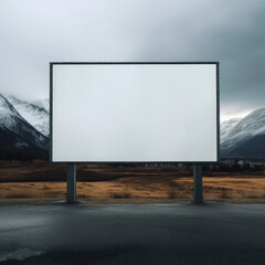 Obraz premium Outdoor blank street signboard mockup, billboard