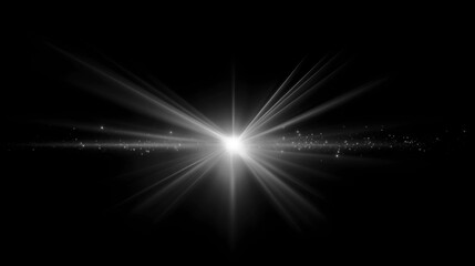 A white lens flare with particle effects, starlight. - obrazy, fototapety, plakaty