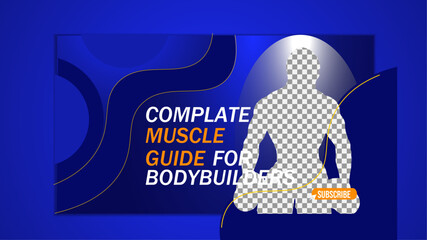 gym and fitness YouTube cover or thumbnail design template