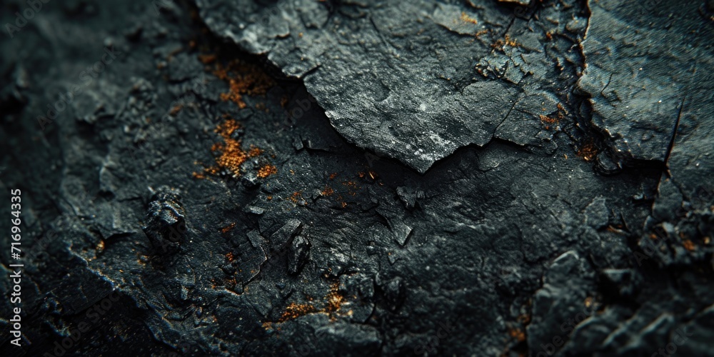 Poster a detailed close-up of a piece of black paint. this image can be used for various design projects an
