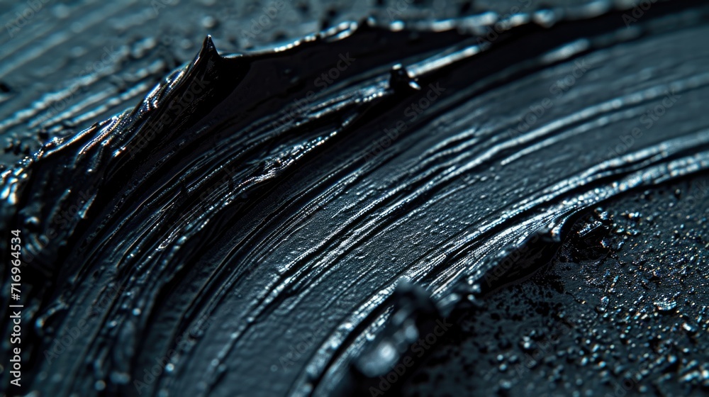 Poster A detailed close-up of a textured black paint surface. Can be used as a background or texture in various design projects