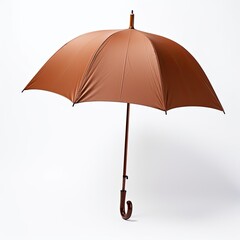 Umbrella of brown color isolated on white background., Umbrella for Template, Branding & Advertisement
