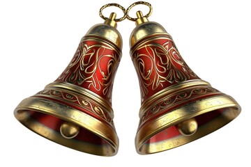 Two bells on a plain white background. Suitable for various occasions and designs