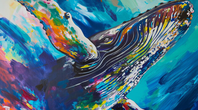 colorful oil paintings. close-up whale art. colorful art. brush stroke backgrounds. eye, animal, horse, dog, cat, whale drawings and paintings. high quality painting samples backgrounds. wallpaper.  