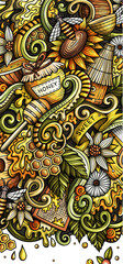 Sweet honey cartoon banner illustration