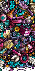 Happy Birthday cartoon banner illustration
