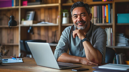 Obraz premium Man working in his office