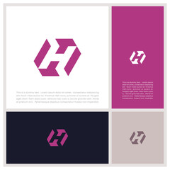 Initials H logo design. Initial Letter Logo. Innovative high tech logo template.	