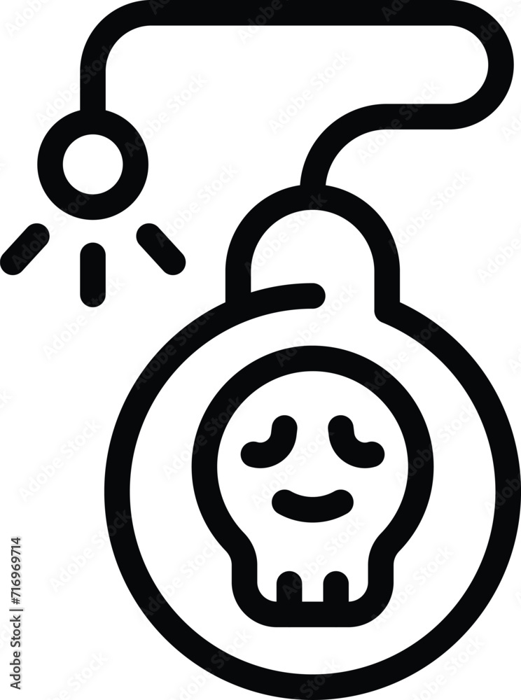 Poster bomb hacker attack icon outline vector. signal passcode. bug attack