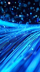 Abstract background of wireless connection lines in blue colors. Ultra-speed connecting lines in fluid curves. Kinetic lines and curves.
