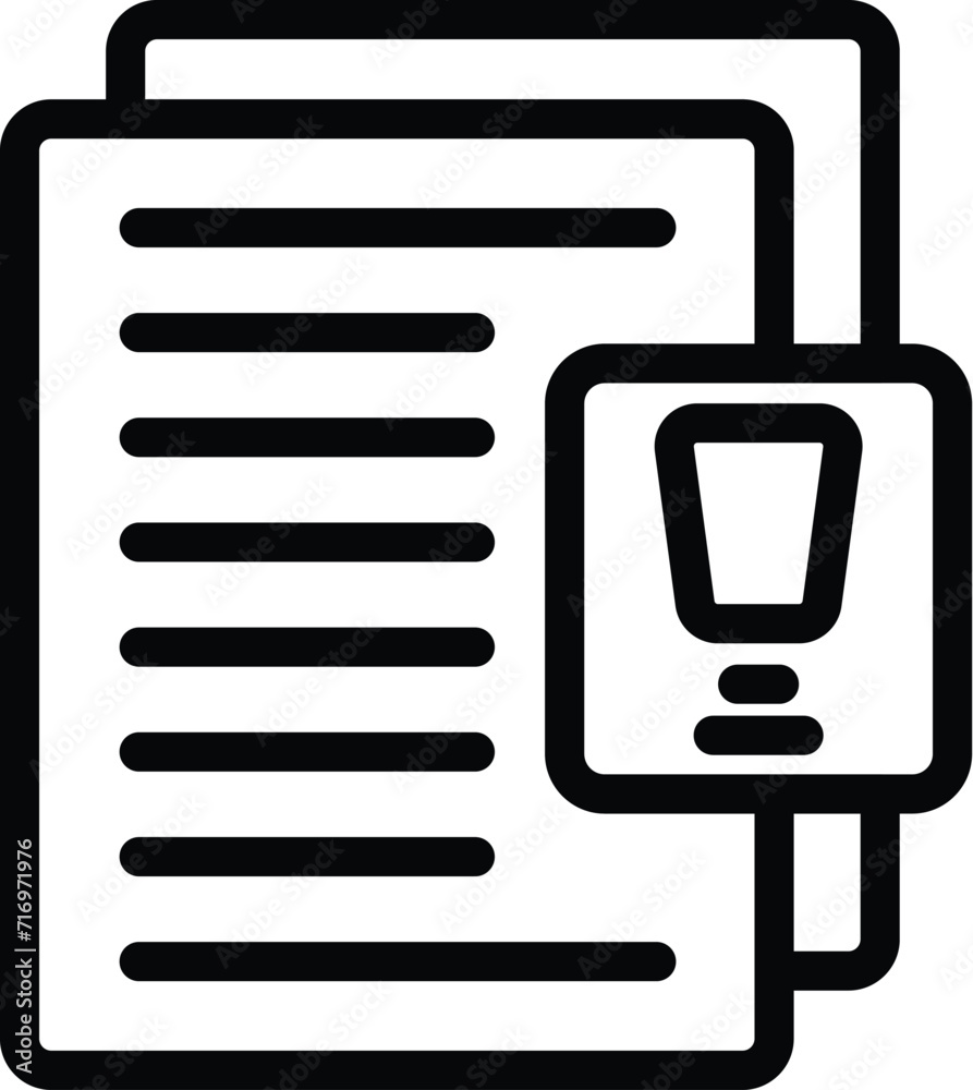 Poster paper fail data icon outline vector. erase system. alarm fail entry
