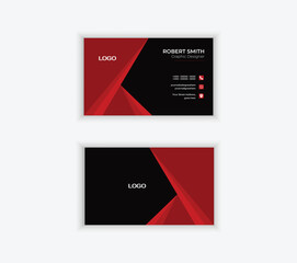 Red Corporate Business Card Design. Modern business card template.