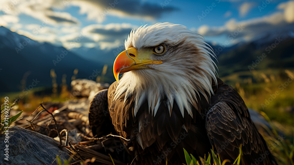 Wall mural american bald eagle