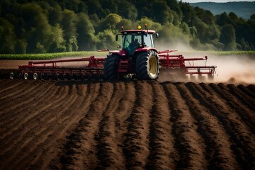 Obraz premium tractor in a field