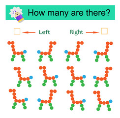Math activity for kids. Developing numeracy skills. Cartoon horse.