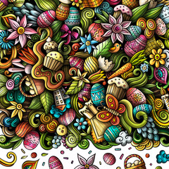 Happy Easter cartoon frame design