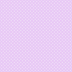 Purple and white polka dot pattern, seamless texture background. Minimal fashionable design. Polka dots trendy background, tile. For fabric pattern, card, decor, wrapping paper
