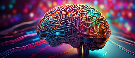 A colorful digital brain.