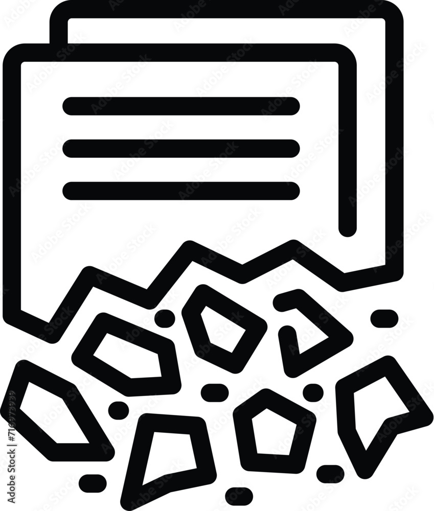 Poster document data loss icon outline vector. broken computer. signal event