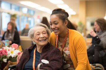 A heartwarming image of volunteers offering emotional support and companionship to individuals in hospice care, showcasing the compassionate and comforting nature of volunteer work