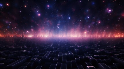 Fototapeta premium Futuristic Cyberpunk Style Particles Background