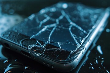 A broken cell phone placed on a table. Suitable for technology-related articles or blogs