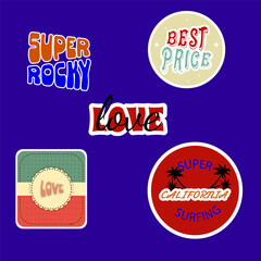 Retro, vintage, stickers