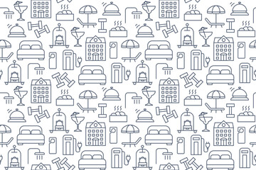 hotel services seamless pattern- vector illustration