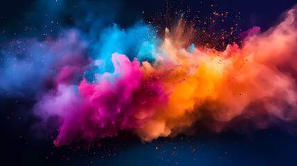 Fototapeta premium Dust explosion Holi background, indian traditional festival
