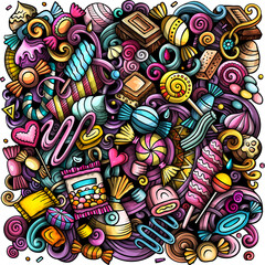 Candies cartoon doodle illustration