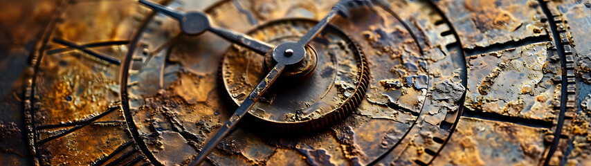 Close Up of an Antique Clock Face Tells the Time Precisely and Charmingly