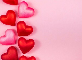 Fototapeta premium Empty valentine's day greeting card with copy space on pink background