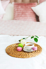 Modern bedroom with pillows