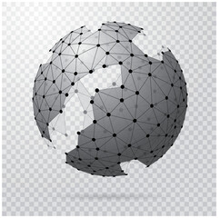 vector illustration of wire ball with bites
