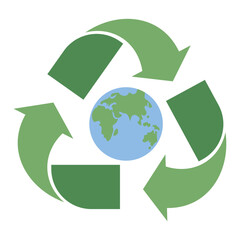 save the Planet. Earth Day. The Recycling sign. Vector illustration