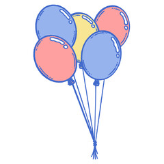 svg birthday party doodle element set