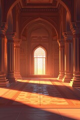 ramadan kareem vector background with mosques and minarets to the holiday Mubarak