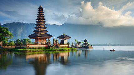 Ulun Danu temple on Bratan lake, Bali, Indonesia