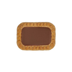 Biscuits covered in milk chocolate, isolated transparent background. png isolated.