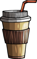 Coffee to go cartoon funny illustration