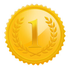 
 
First place Gold medal  isolated on transparent  background