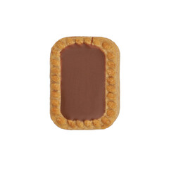 Biscuits covered in milk chocolate, isolated transparent background. png isolated.