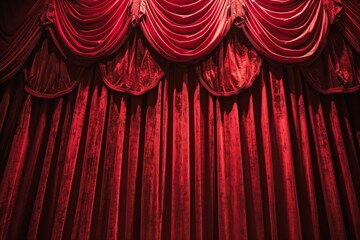 Vibrant Red Velvet Curtains Create Enchanting Atmosphere In The Theatre