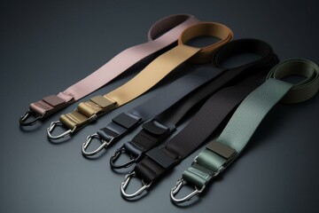 Plain lanyard with hook and buckle for design presentation. Generative AI