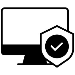 Desktop Protection solid glyph icon