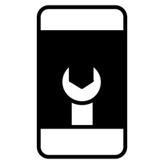 Mobile Service solid glyph icon