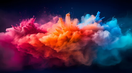 Dust explosion abstract background, Holi background
