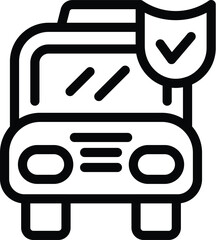 Approved taxi car icon outline vector. City service. Shared vehicle
