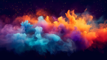 Fototapeta premium Dust explosion abstract background, Holi background